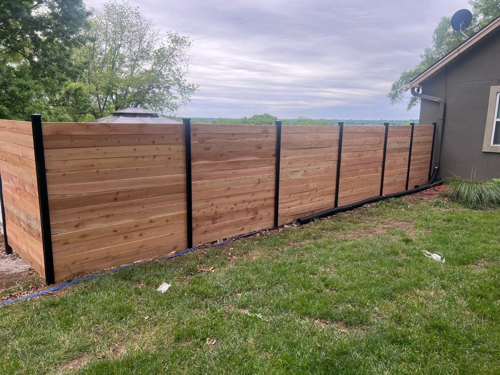 Wood and Metal Fence